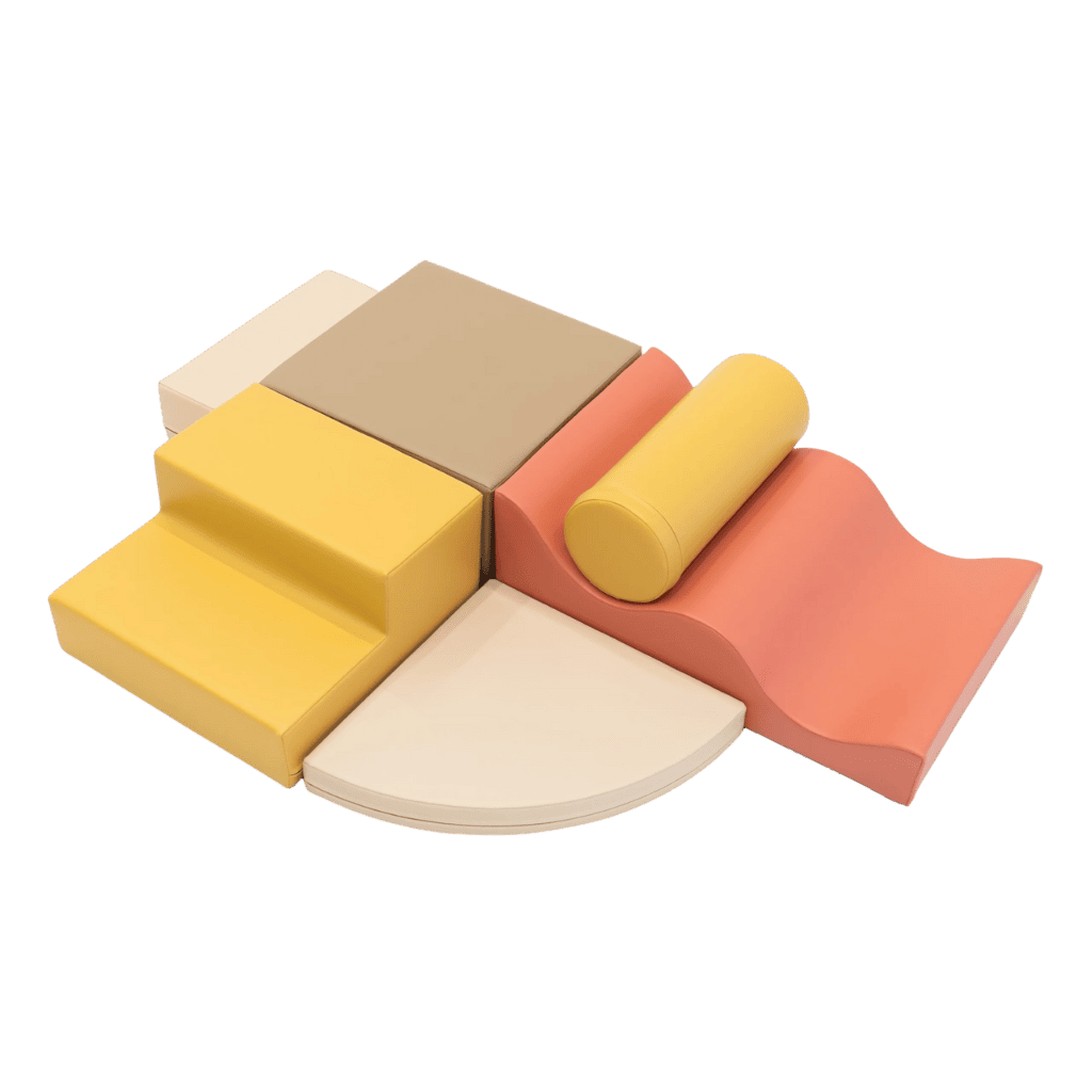 Ensemble de 6 blocs de mousse Soft Play - Pastel Pink en | Motricidade Tinitto – Fabrication européenne