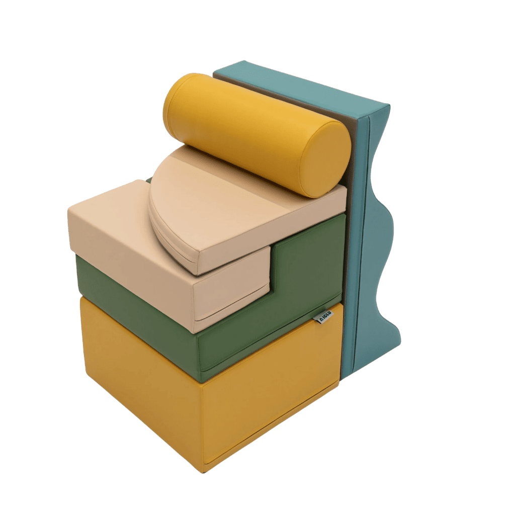 Ensemble de 6 blocs de mousse Soft Play - Pastel Turquoise en | Motricidade Tinitto – Fabrication européenne