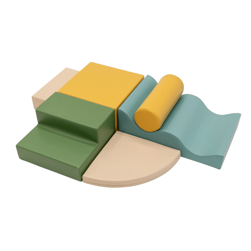 Ensemble de 6 blocs de mousse Soft Play - Pastel Turquoise en | Motricidade Tinitto – Fabrication européenne