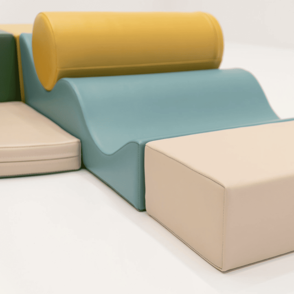 Ensemble de 6 blocs de mousse Soft Play - Pastel Turquoise en | Motricidade Tinitto – Fabrication européenne