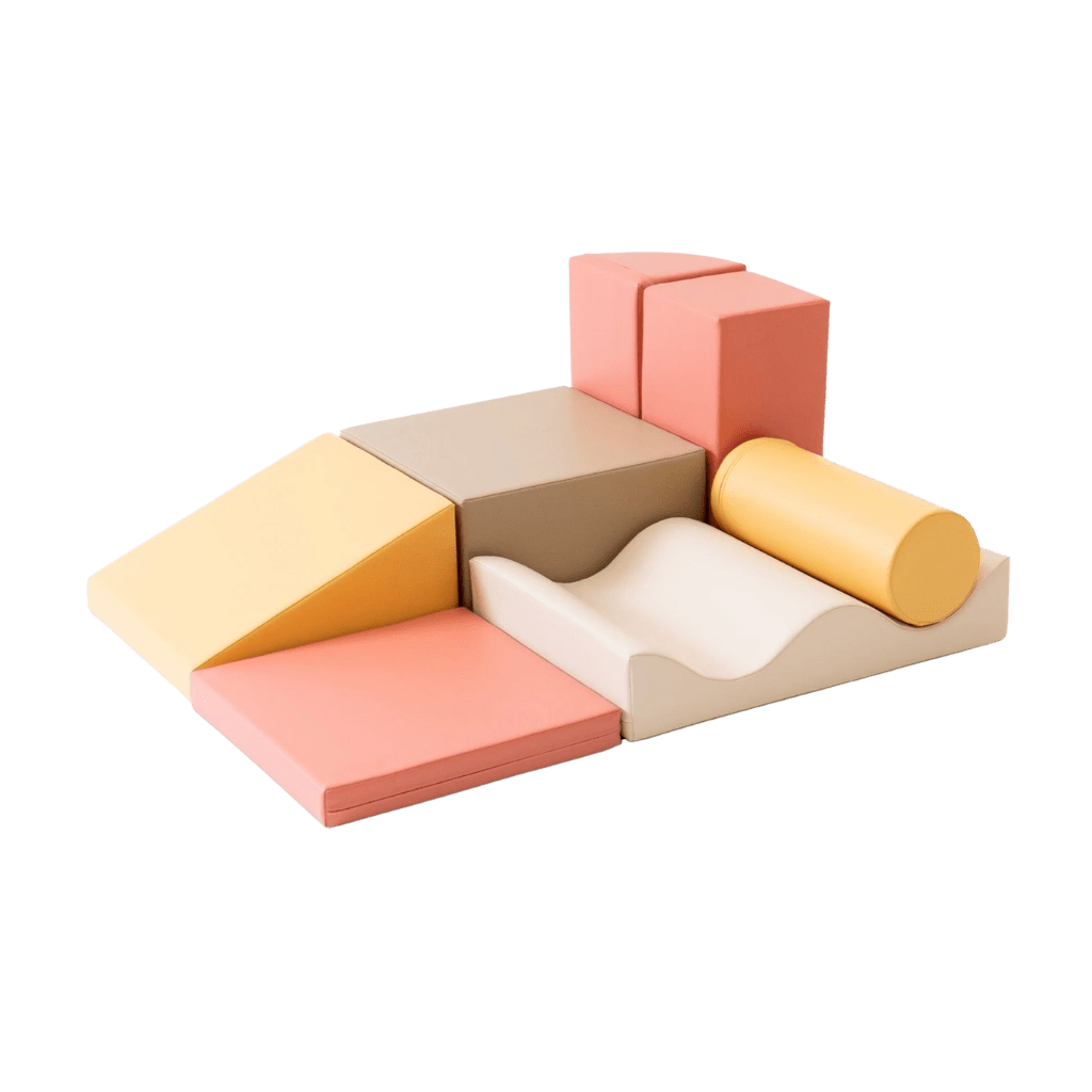 Ensemble de 7 Blocs de Mousse Soft Play - Pastel Pink en | Motricidade Tinitto – Fabrication européenne