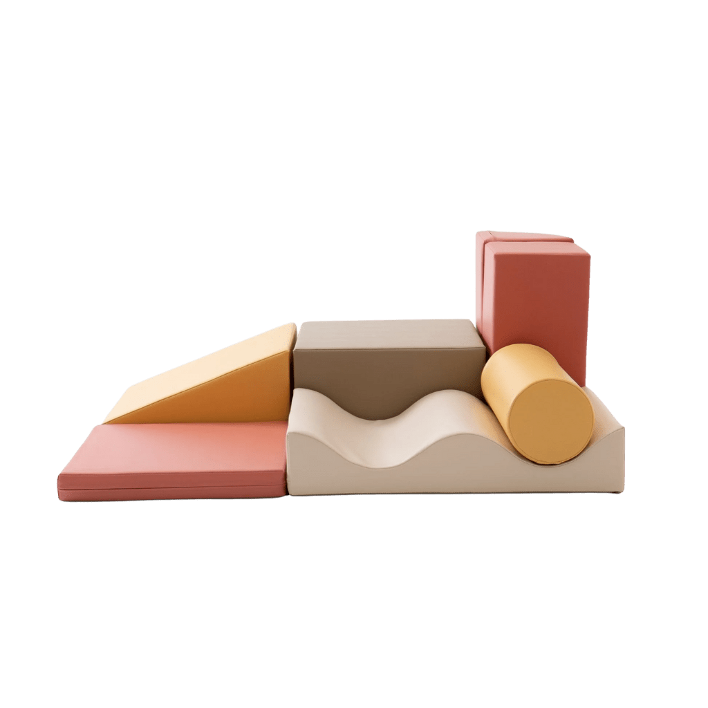 Ensemble de 7 Blocs de Mousse Soft Play - Pastel Pink en | Motricidade Tinitto – Fabrication européenne