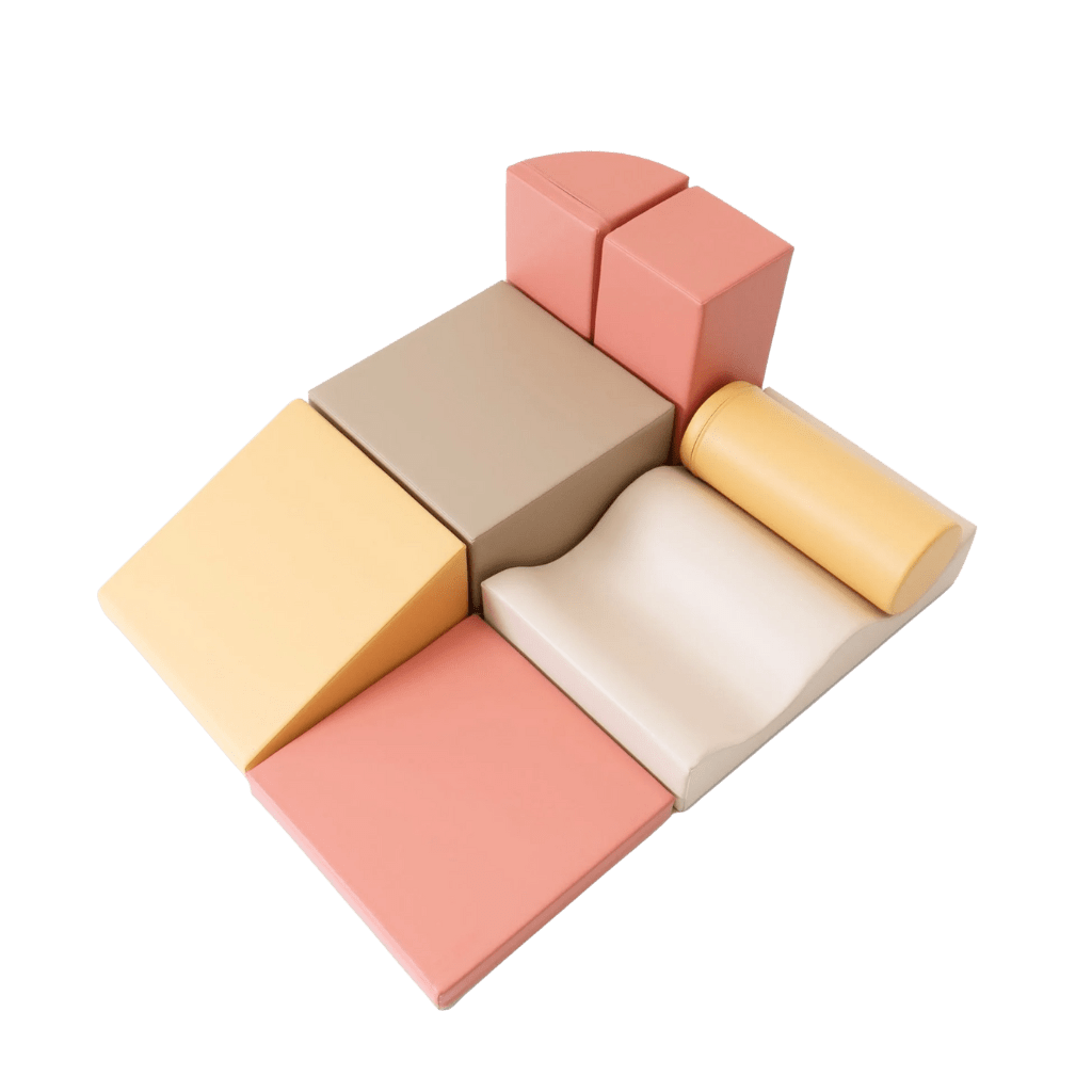 Ensemble de 7 Blocs de Mousse Soft Play - Pastel Pink en | Motricidade Tinitto – Fabrication européenne