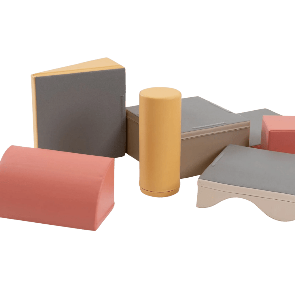 Ensemble de 7 Blocs de Mousse Soft Play - Pastel Pink en | Motricidade Tinitto – Fabrication européenne