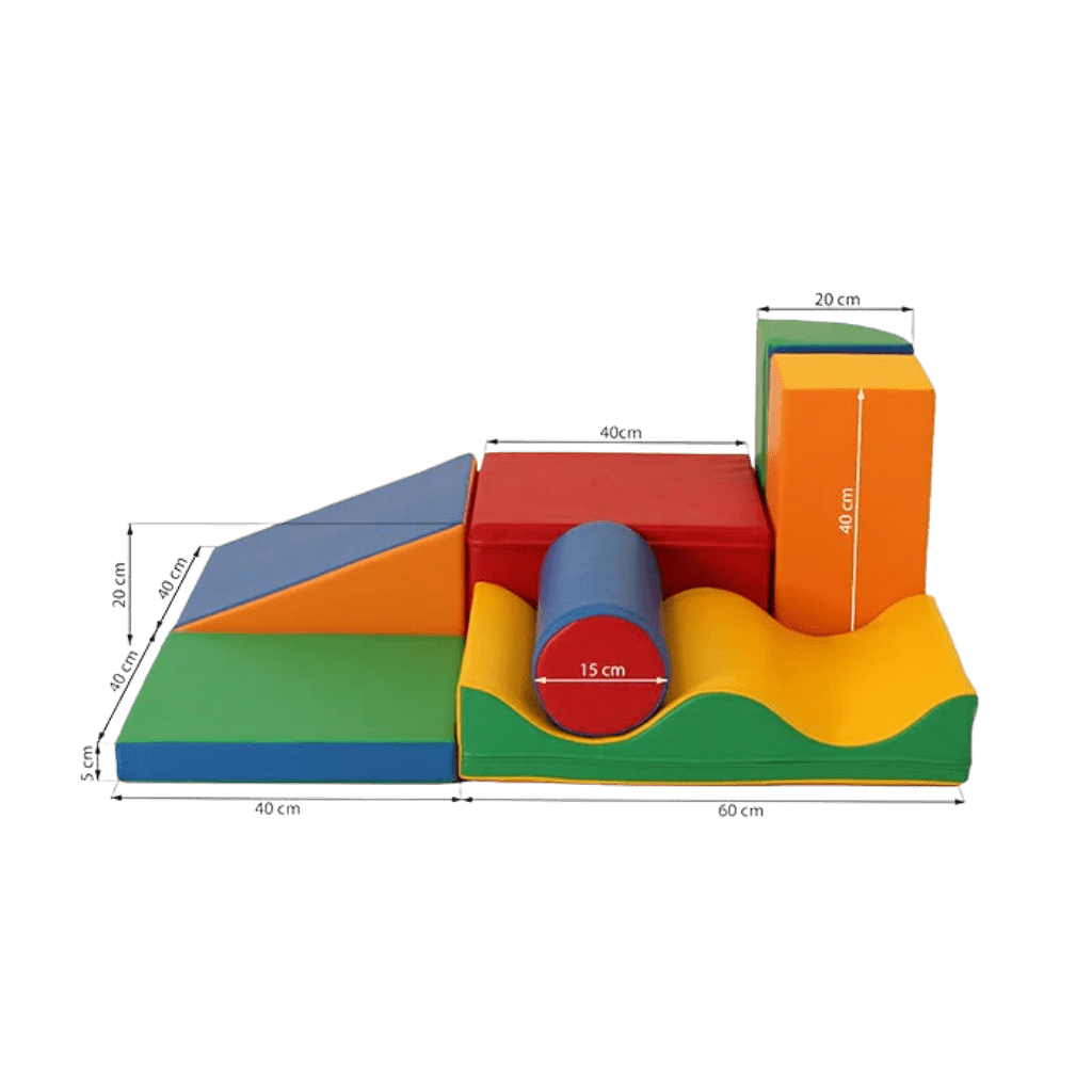 Ensemble de 7 blocs de mousse Soft Play - Rainbow en | Motricidade Tinitto – Fabrication européenne