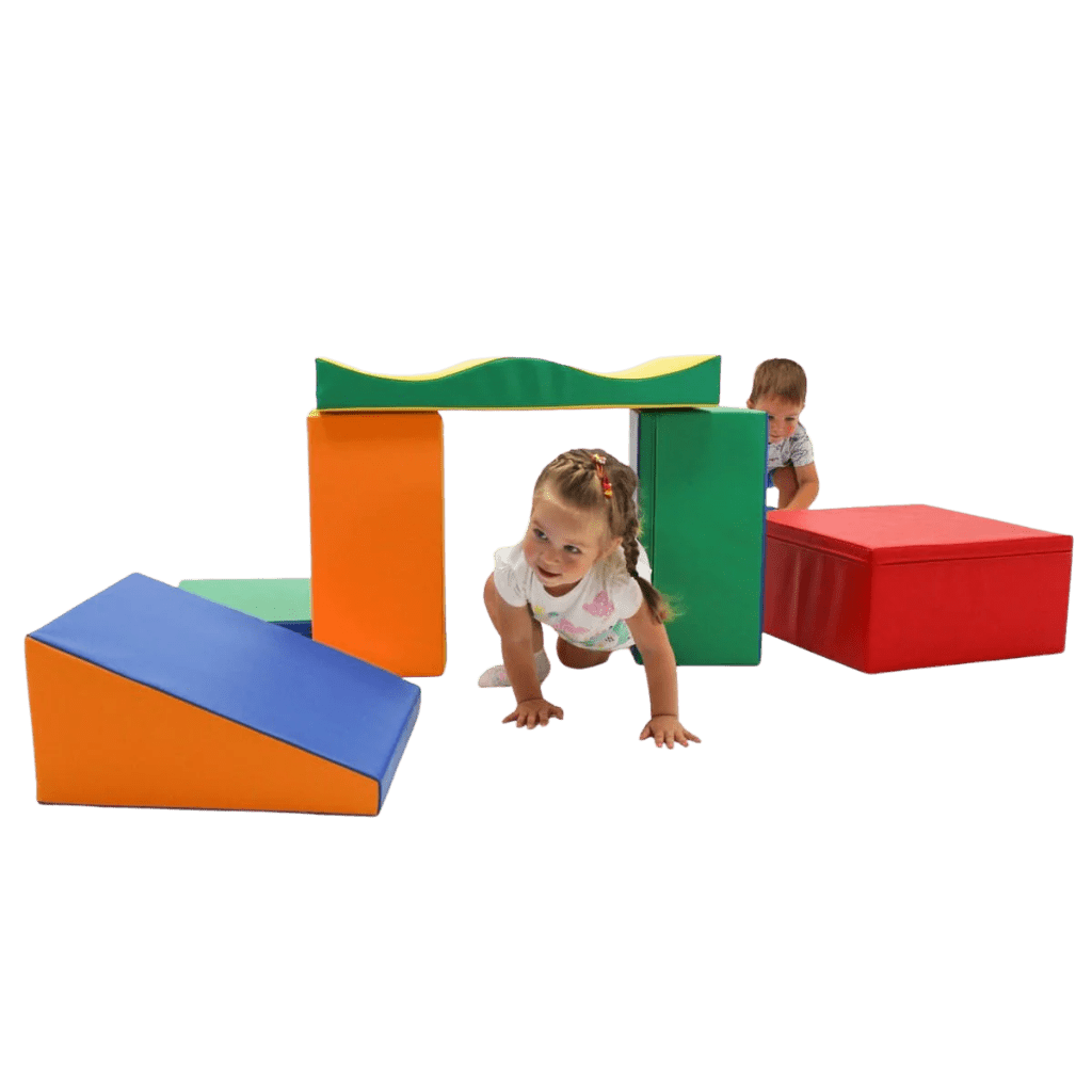 Ensemble de 7 blocs de mousse Soft Play - Rainbow en | Motricidade Tinitto – Fabrication européenne