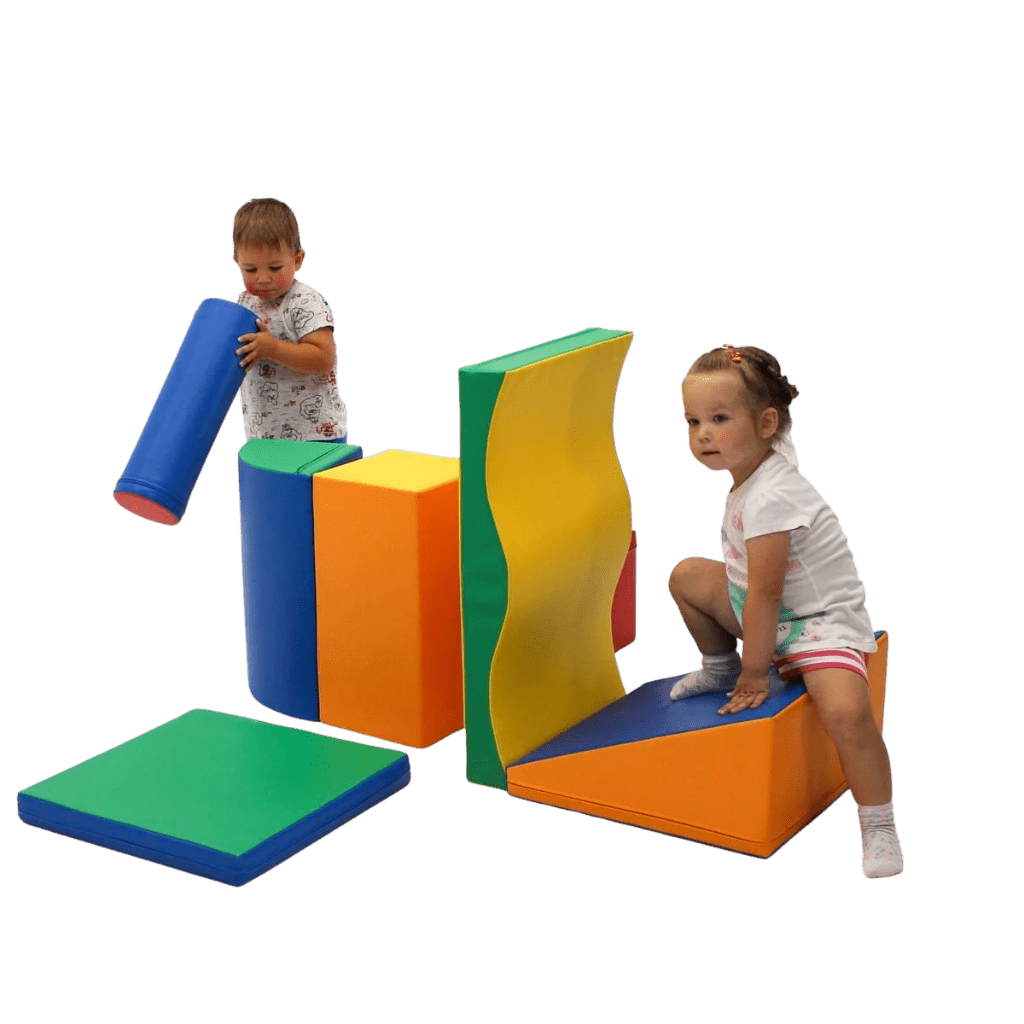 Ensemble de 7 blocs de mousse Soft Play - Rainbow en | Motricidade Tinitto – Fabrication européenne