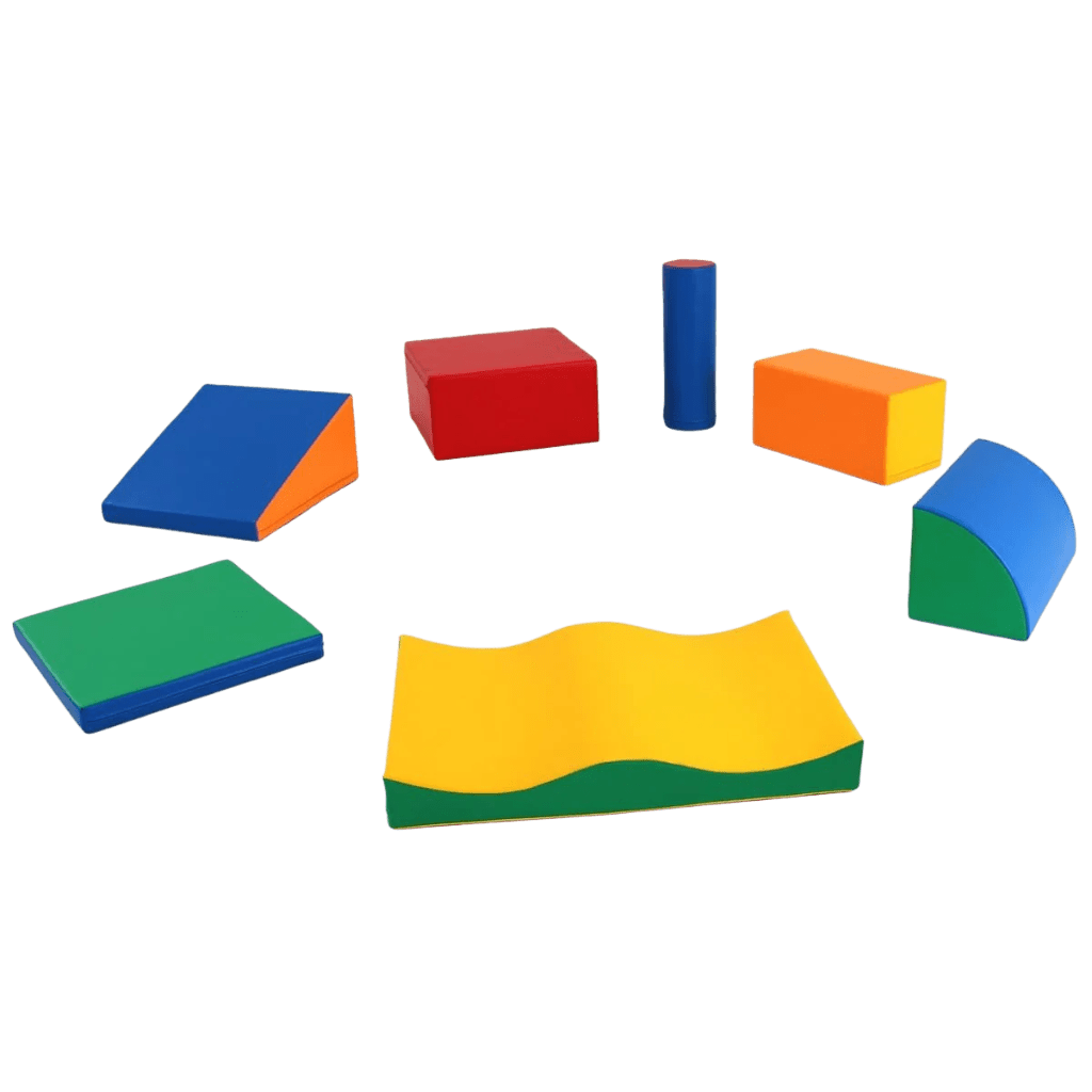 Ensemble de 7 blocs de mousse Soft Play - Rainbow en | Motricidade Tinitto – Fabrication européenne