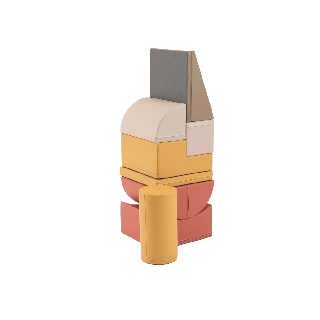 Ensemble de 8 blocs de mousse Soft Play - Pastel Pink en | Motricidade Tinitto – Fabrication européenne