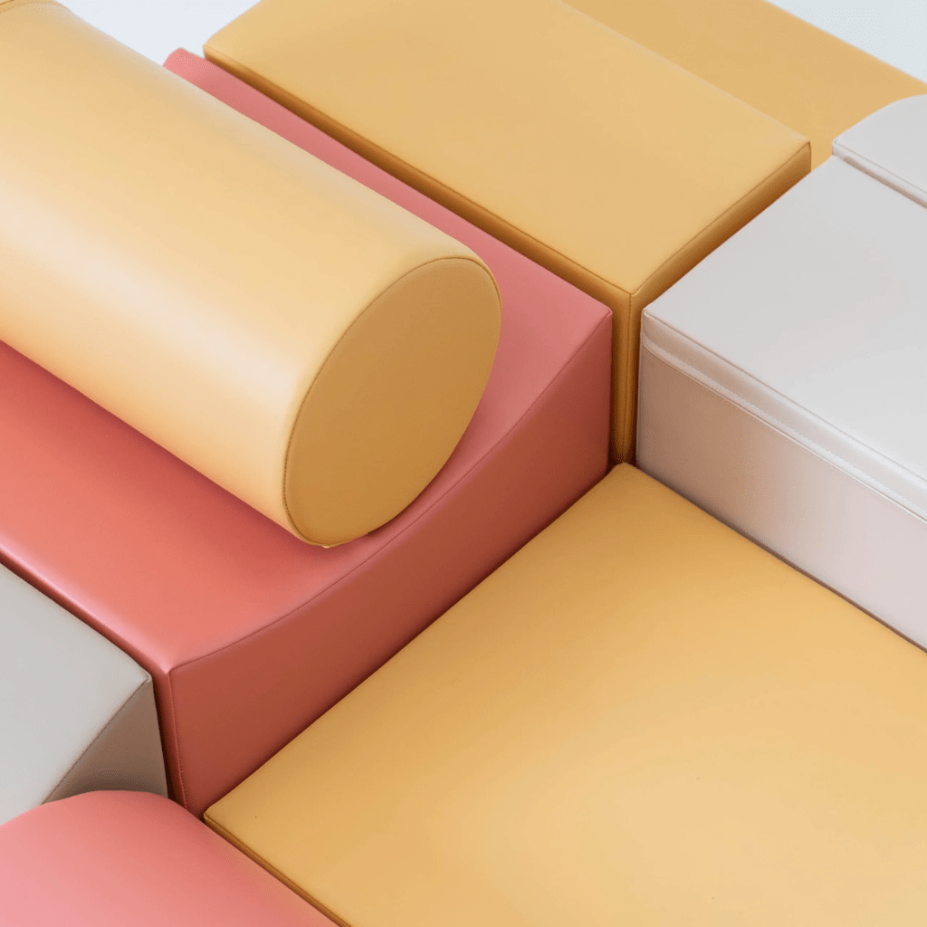 Ensemble de 8 blocs de mousse Soft Play - Pastel Pink en | Motricidade Tinitto – Fabrication européenne