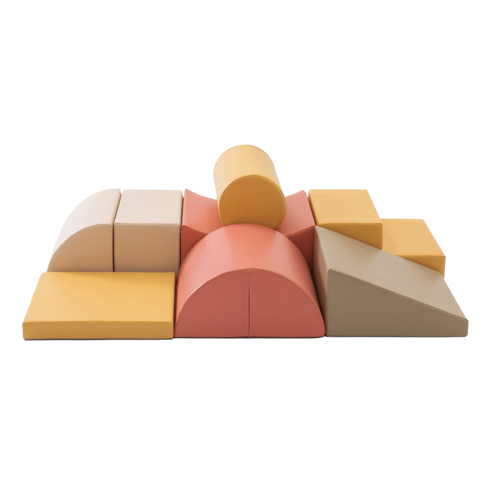 Ensemble de 8 blocs de mousse Soft Play - Pastel Pink en | Motricidade Tinitto – Fabrication européenne