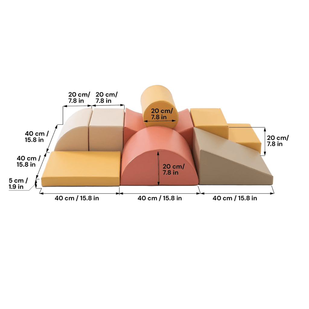 Ensemble de 8 blocs de mousse Soft Play - Pastel Pink en | Motricidade Tinitto – Fabrication européenne