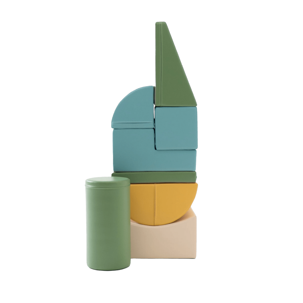 Ensemble de 8 blocs de mousse Soft Play - Pastel Turquoise en | Motricidade Tinitto – Fabrication européenne