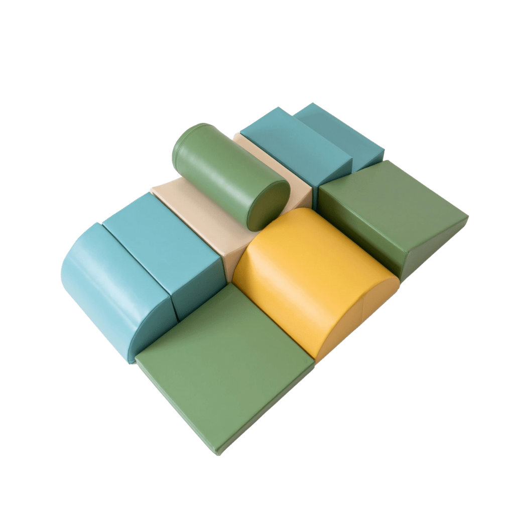 Ensemble de 8 blocs de mousse Soft Play - Pastel Turquoise en | Motricidade Tinitto – Fabrication européenne