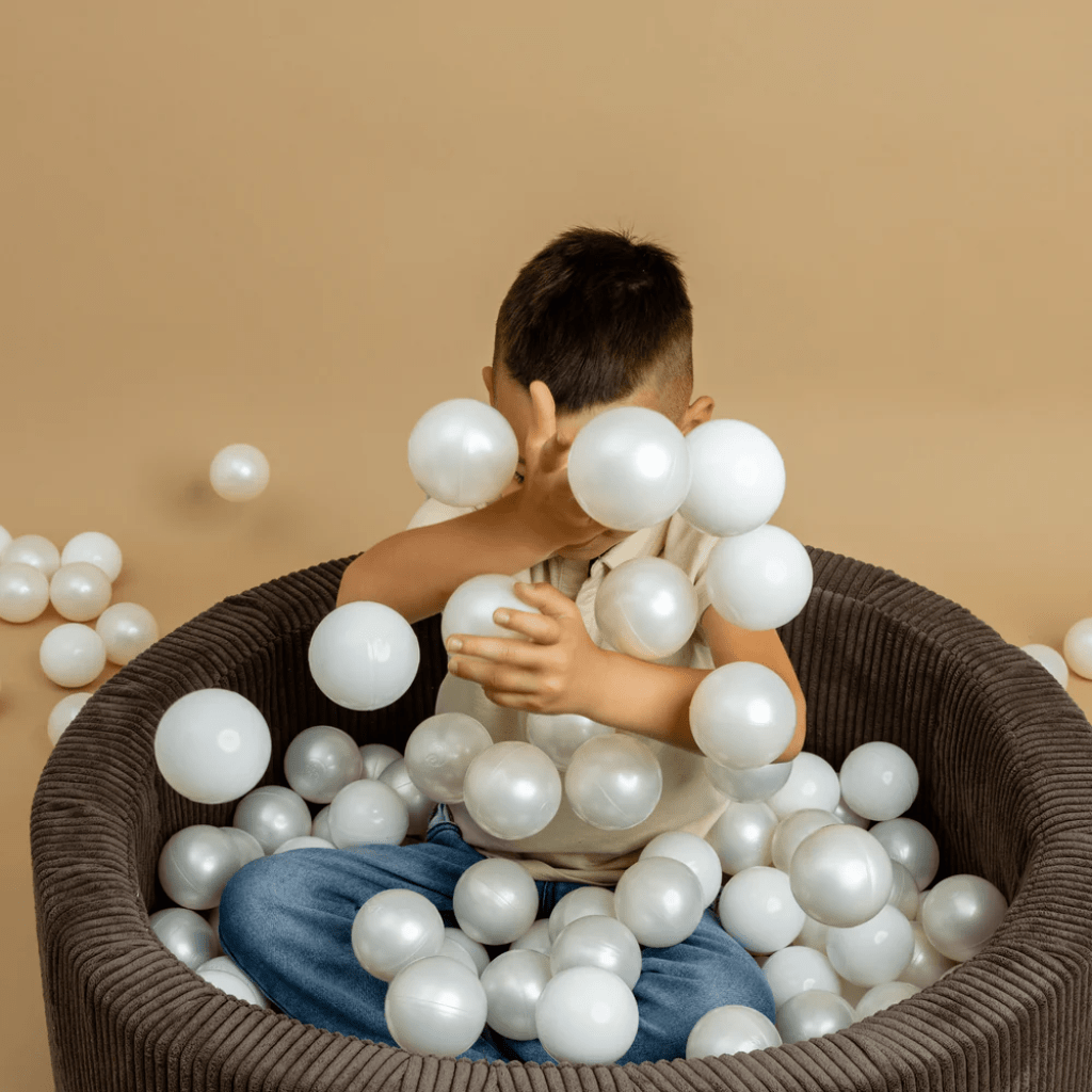 Ensemble de Jeu avec Piscine à Balles - Turquoise & White Pearl en | Motricidade Tinitto – Fabrication européenne