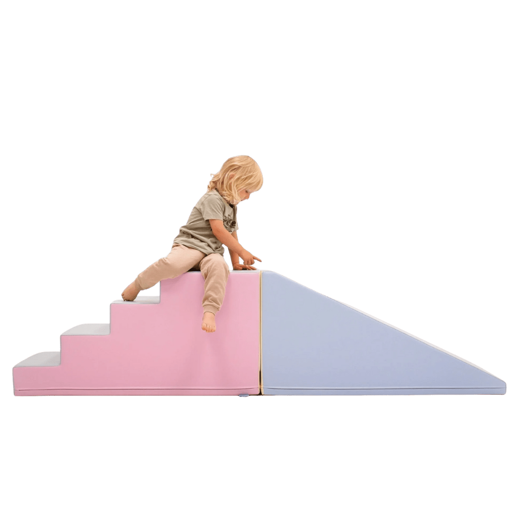 Ensemble de Jeu Souple avec Marche et Toboggan - Pastel en | Motricidade Tinitto – Fabrication européenne