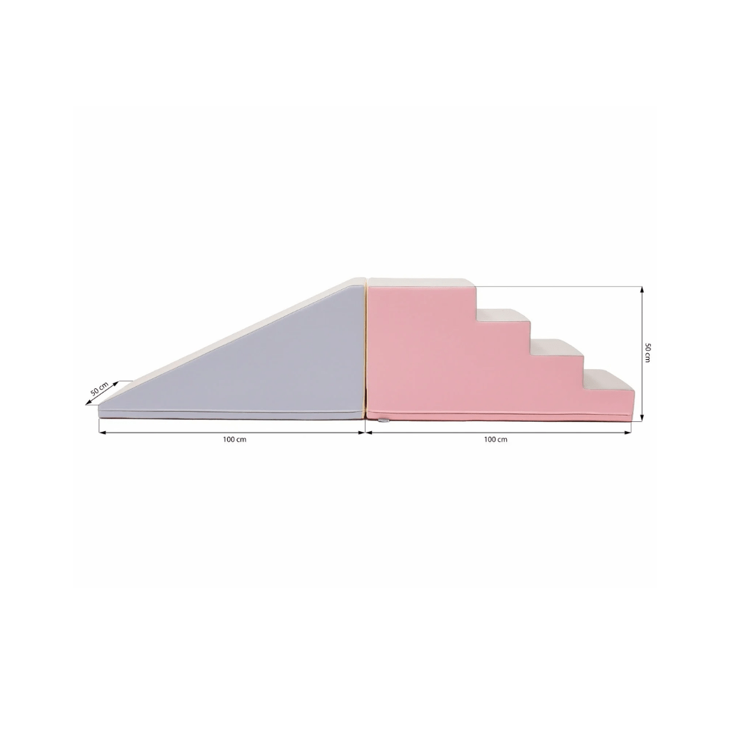 Ensemble de Jeu Souple avec Marche et Toboggan - Pastel en | Motricidade Tinitto – Fabrication européenne