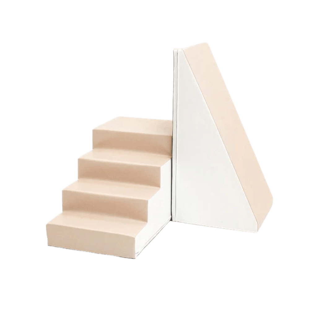 Ensemble de Jeu Souple avec Marche et Toboggan - White Beige en | Motricidade Tinitto – Fabrication européenne