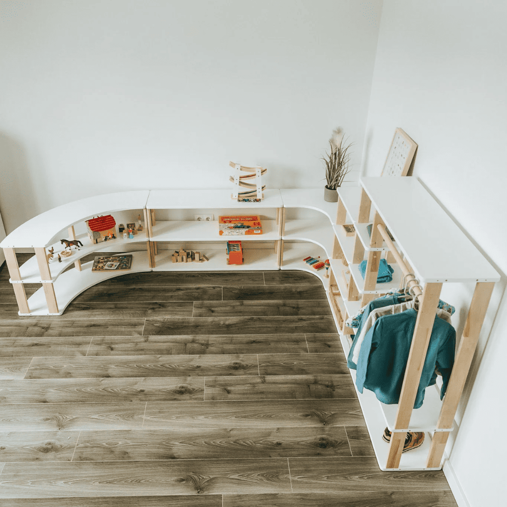 Étagère Montessori modulaire droite mini - 5 étagères en Sans / Finition DIY | Decoração Tinitto – Fabrication européenne