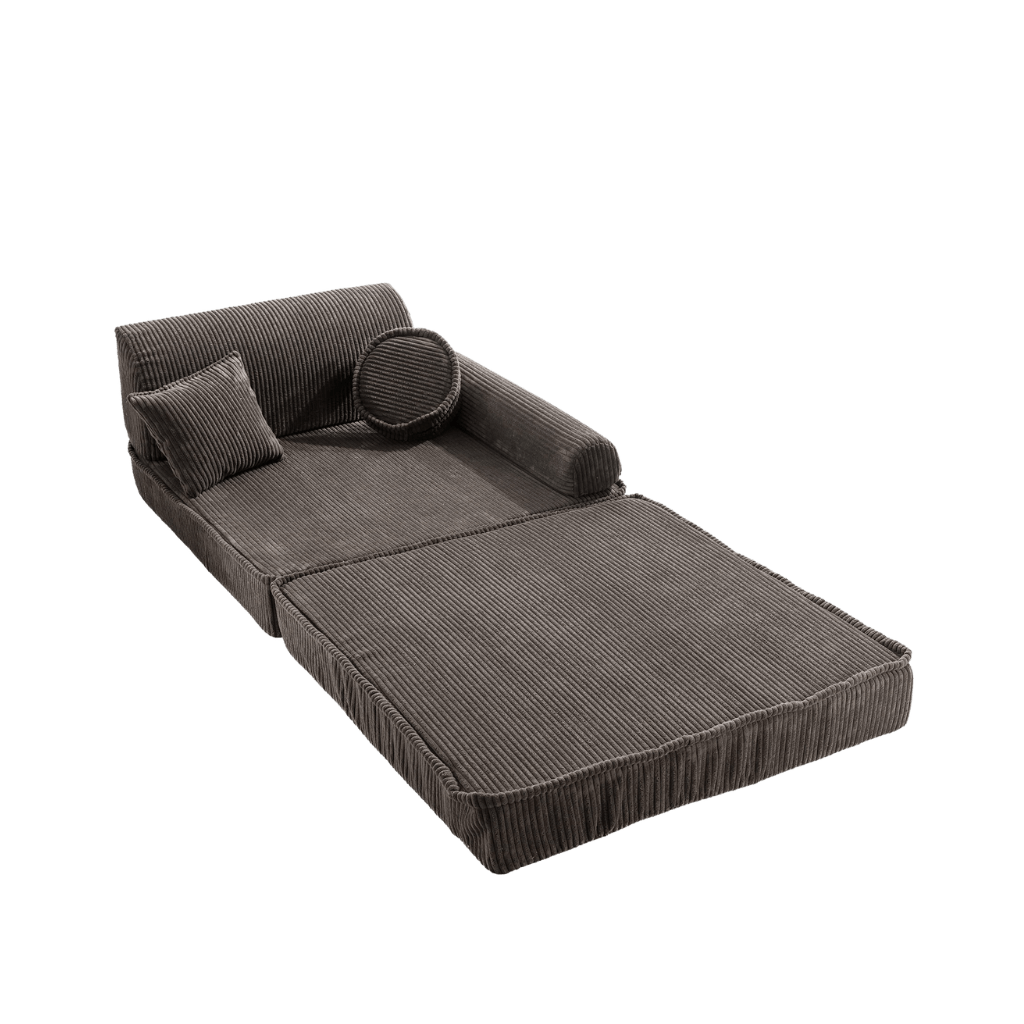 Grand Canapé Modulable pour Enfants Velours Côtelé - Brown en | Conforto Tinitto – Fabrication européenne