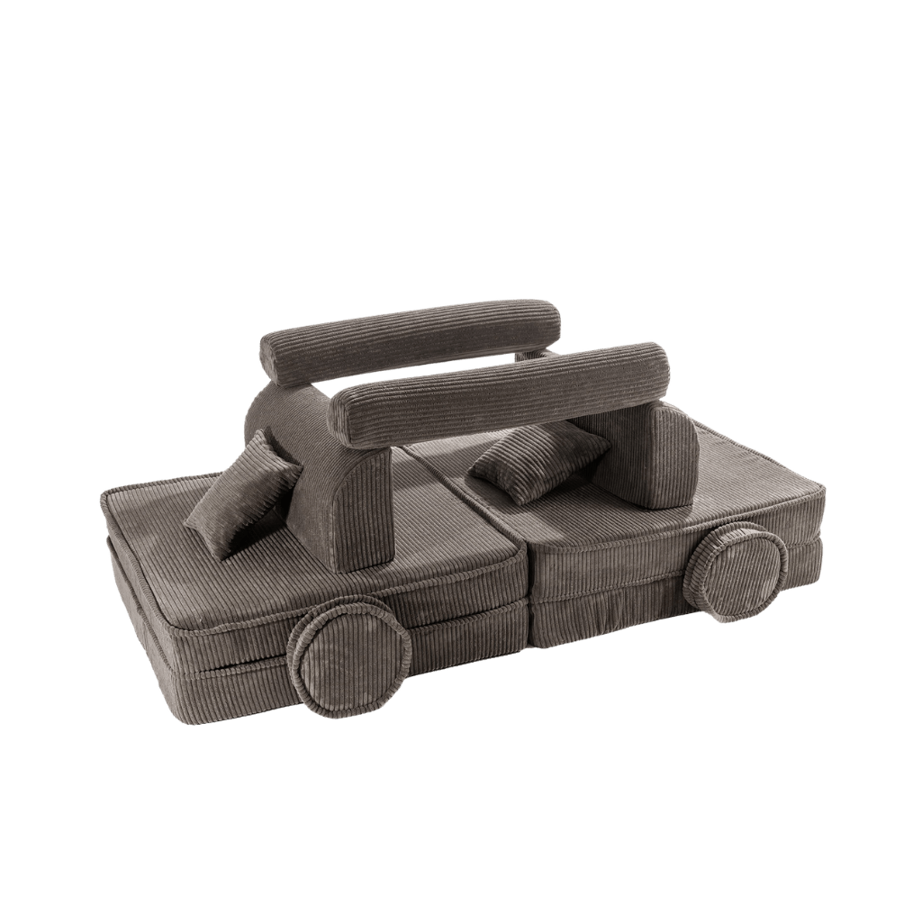 Grand Canapé Modulable pour Enfants Velours Côtelé - Brown en | Conforto Tinitto – Fabrication européenne