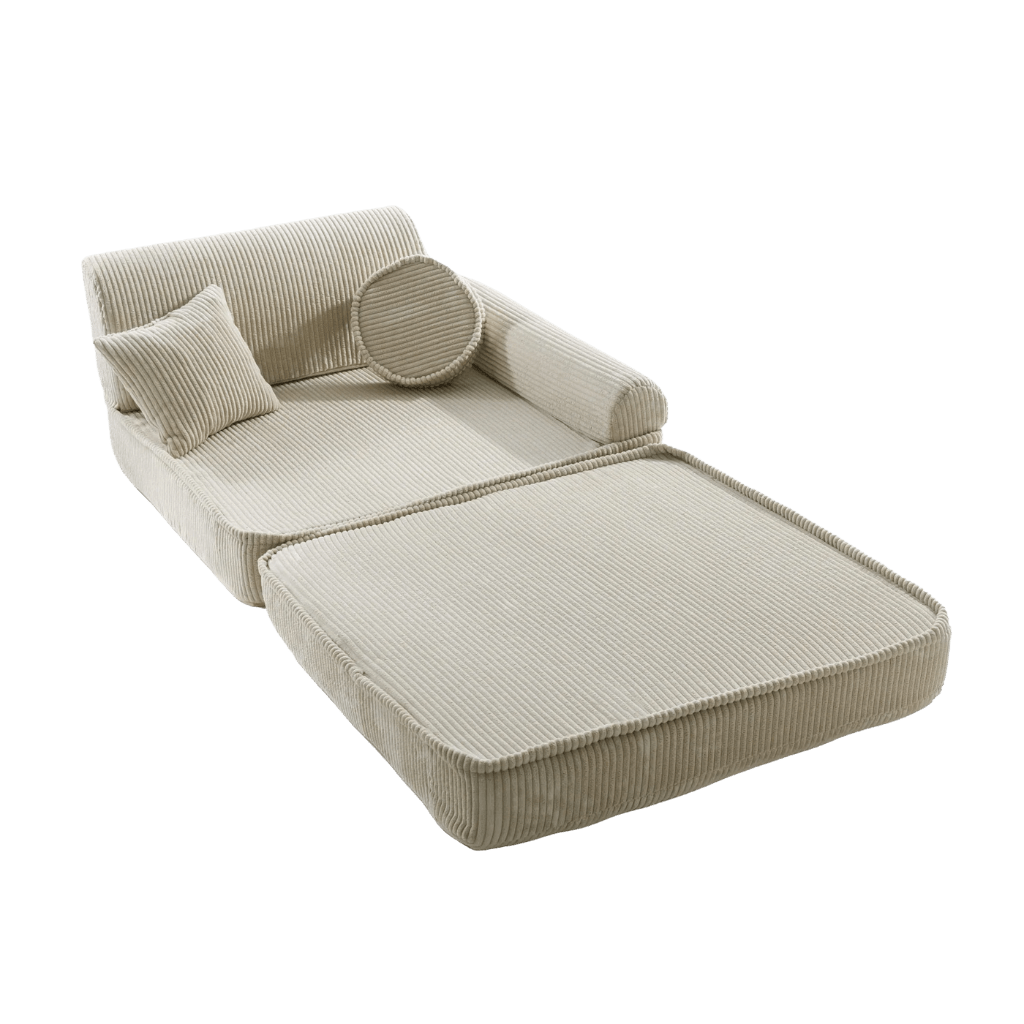 Grande divano modulare per bambini in velluto a coste - Ecru in | Decoração Tinitto – Produzione europea