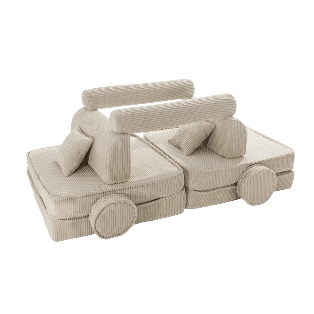 Grande divano modulare per bambini in velluto a coste - Ecru in | Decoração Tinitto – Produzione europea