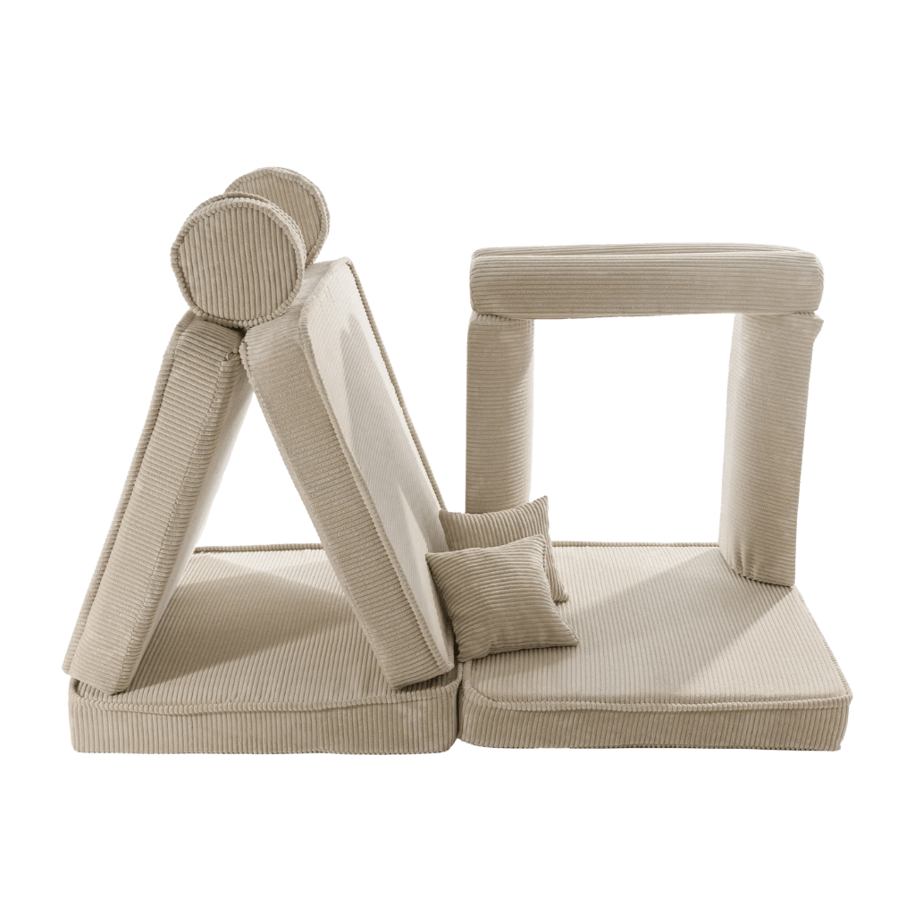 Grand Canapé Modulable pour Enfants Velours Côtelé - Ecru en | Decoração Tinitto – Fabrication européenne