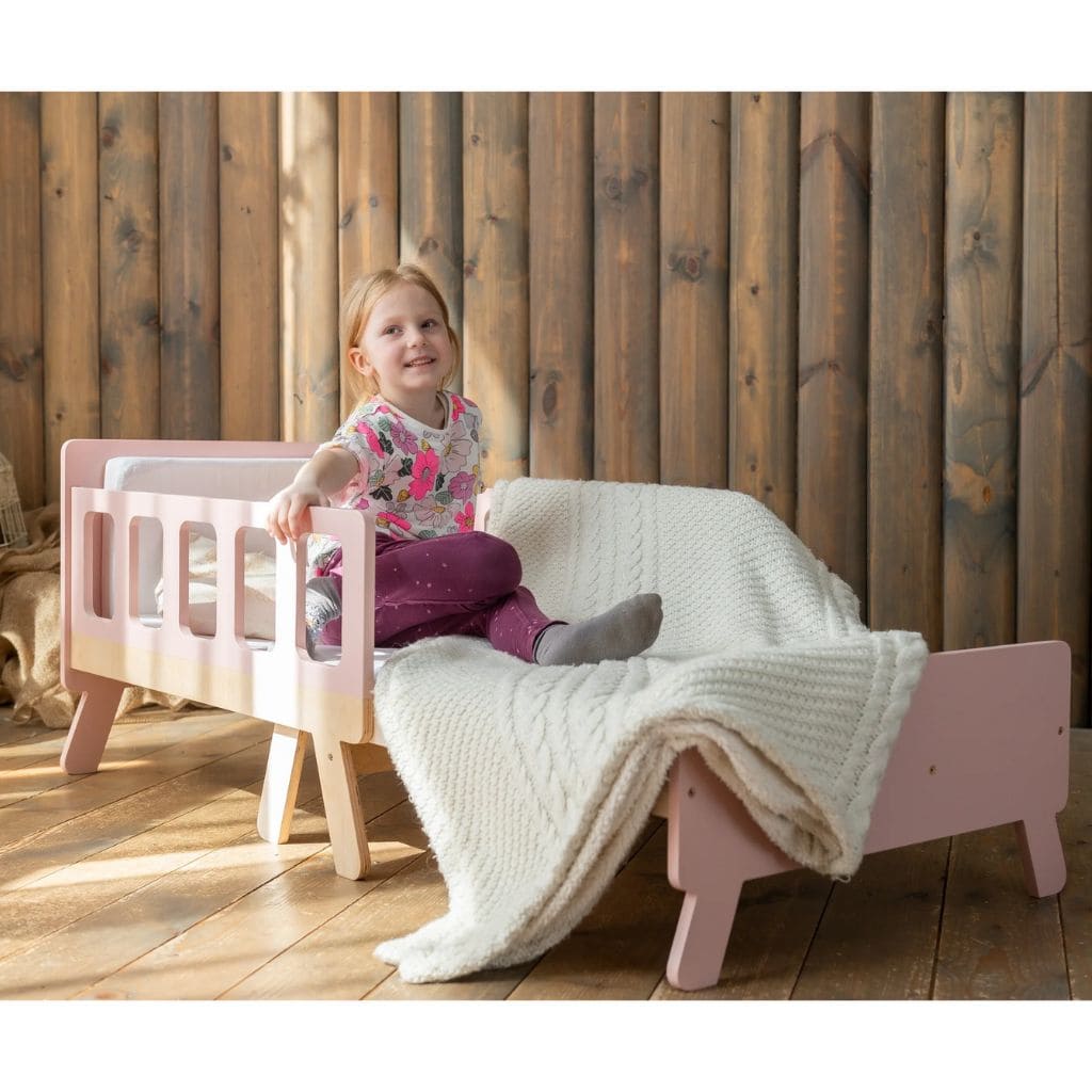 Lit Enfant Transformable avec Rangement - Du Bébé au Junior en Pink | furniture Tinitto – Fabrication européenne