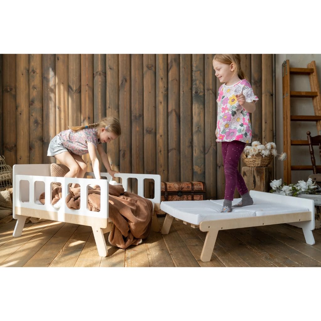 Lit Enfant Transformable avec Rangement - Du Bébé au Junior en Pink | furniture Tinitto – Fabrication européenne