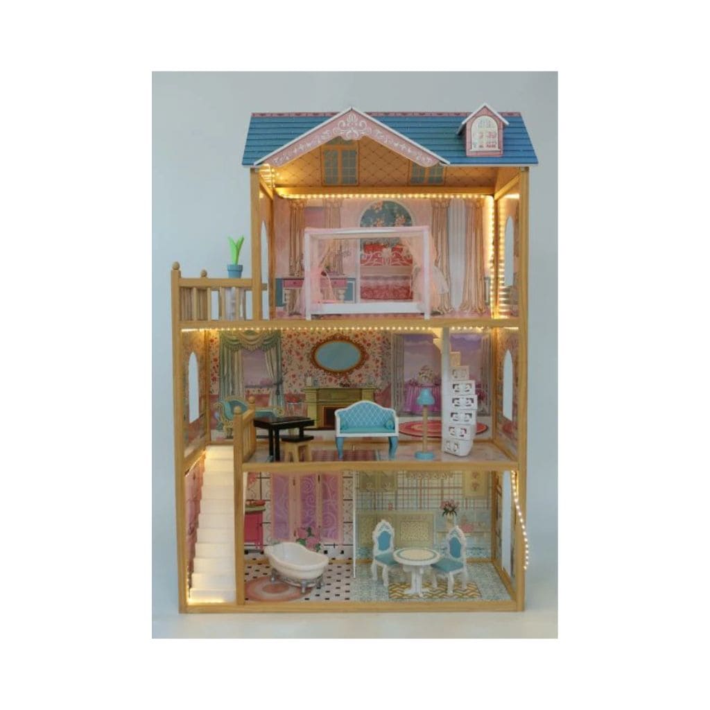 Casa de bonecas Emily em madeira com LED | Decoração Tinitto – Fabricação europeia