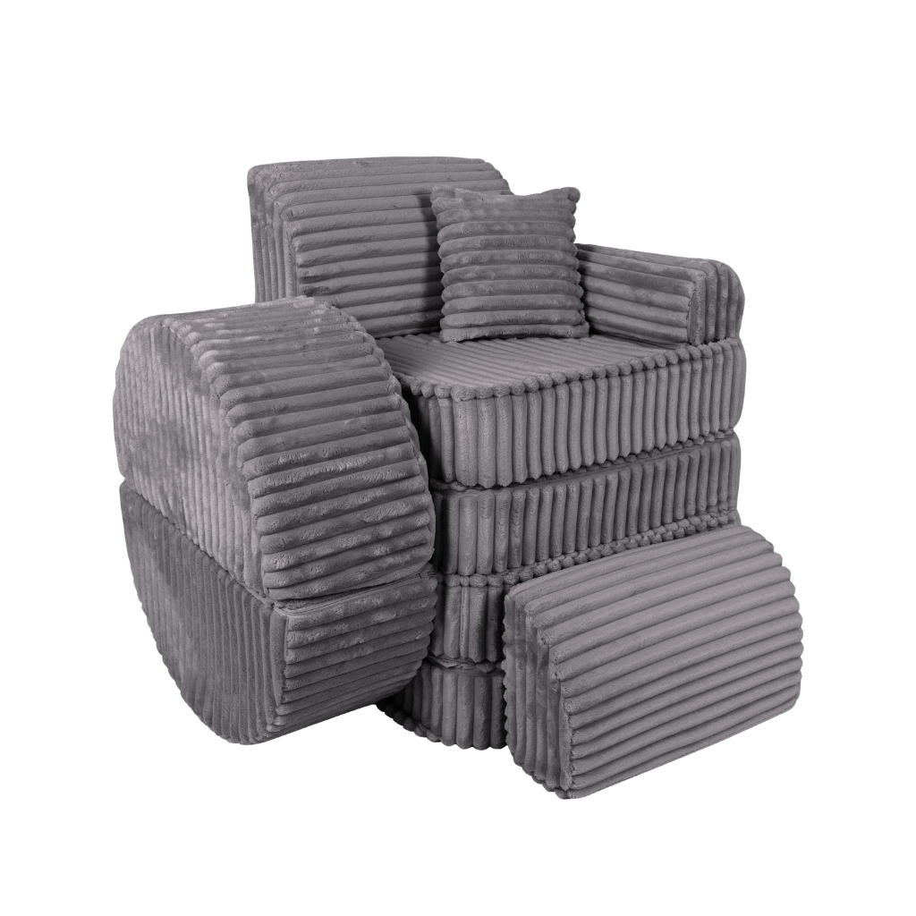 Medium Modular Sofa for Kids - Churros Jurassic Grey en | Decoração Tinitto – Fabrication européenne