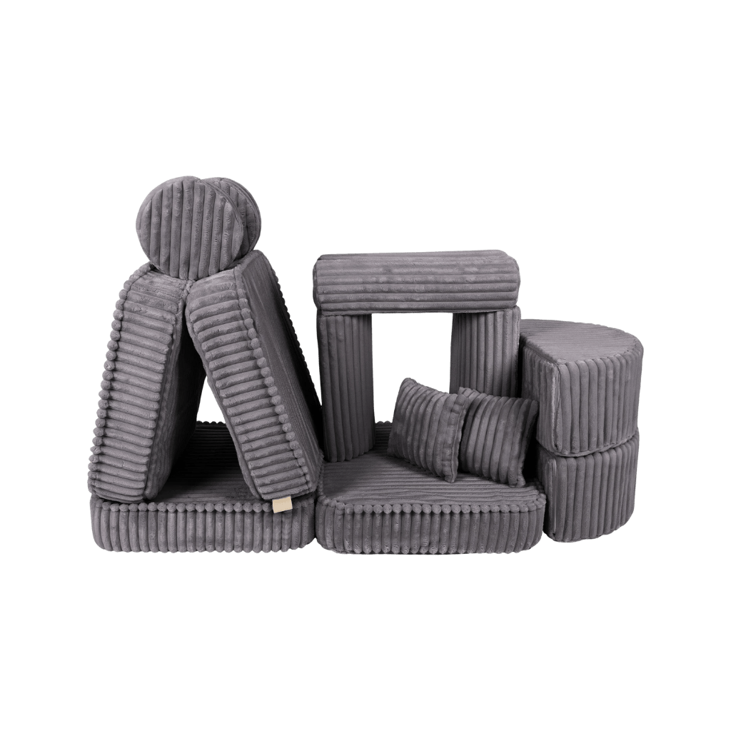 Medium Modular Sofa for Kids - Churros Jurassic Grey en | Decoração Tinitto – Fabrication européenne