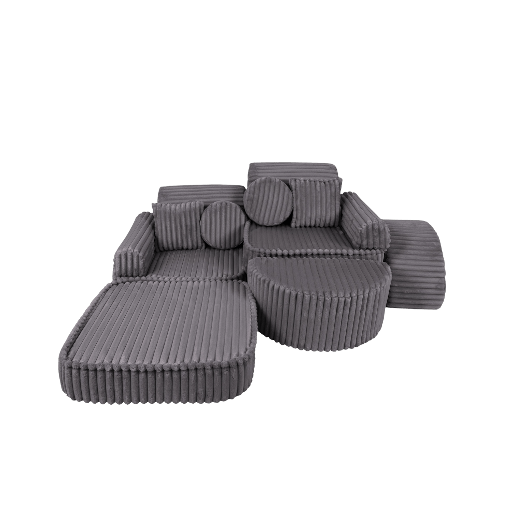 Medium Modular Sofa for Kids - Churros Jurassic Grey en | Decoração Tinitto – Fabrication européenne