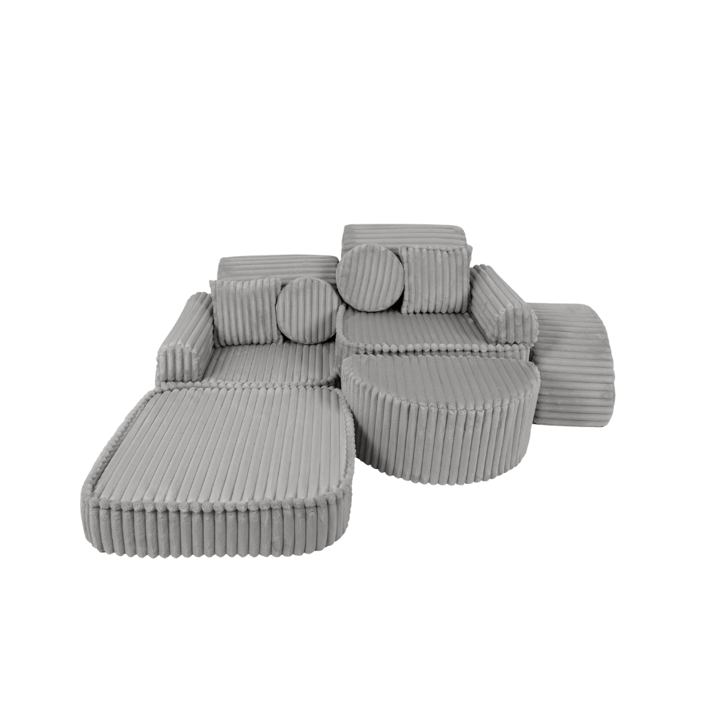 Medium Modular Sofa for Kids - Churros Moon Grey en | Decoração Tinitto – Fabrication européenne