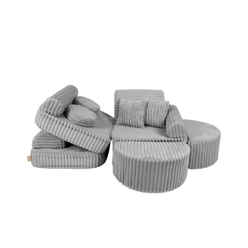Medium Modular Sofa for Kids - Churros Moon Grey en | Decoração Tinitto – Fabrication européenne
