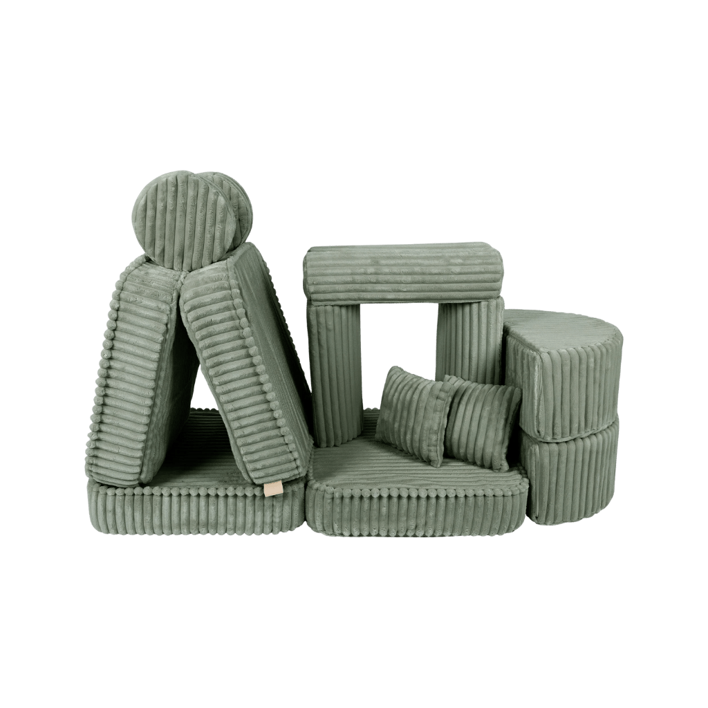 Medium Modular Sofa for Kids - Churros Sage Green en | Decoração Tinitto – Fabrication européenne