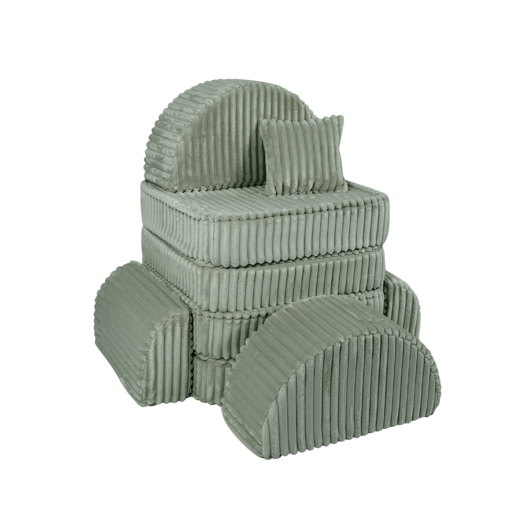 Medium Modular Sofa for Kids - Churros Sage Green en | Decoração Tinitto – Fabrication européenne