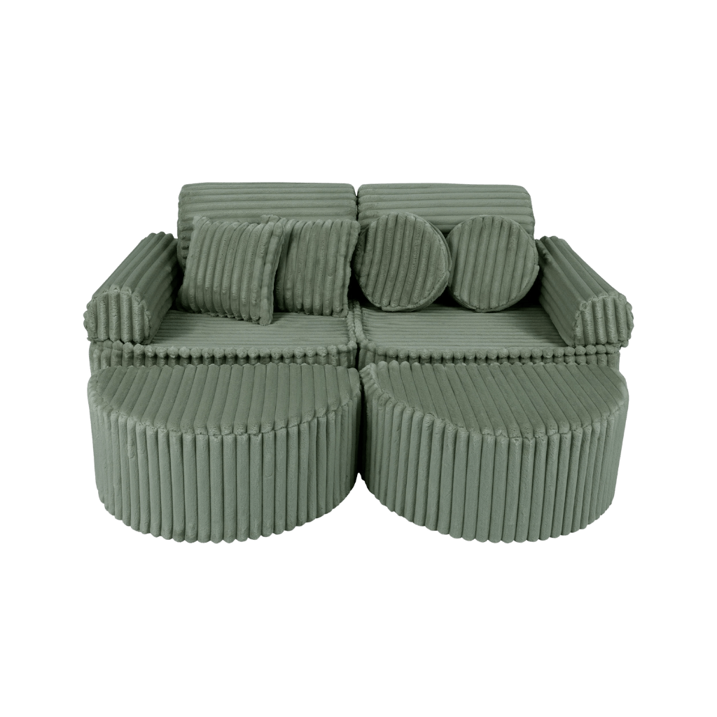 Medium Modular Sofa for Kids - Churros Sage Green en | Decoração Tinitto – Fabrication européenne