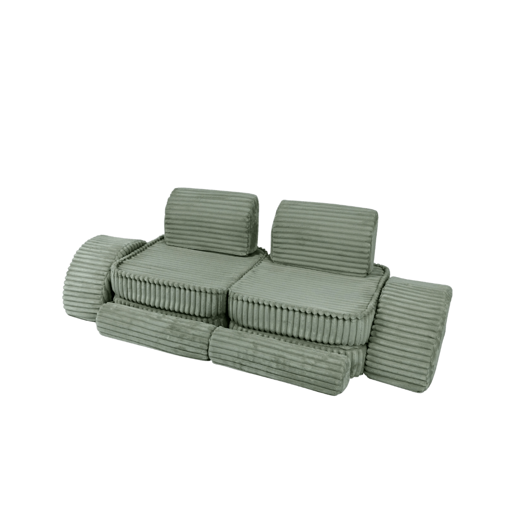 Medium Modular Sofa for Kids - Churros Sage Green en | Decoração Tinitto – Fabrication européenne