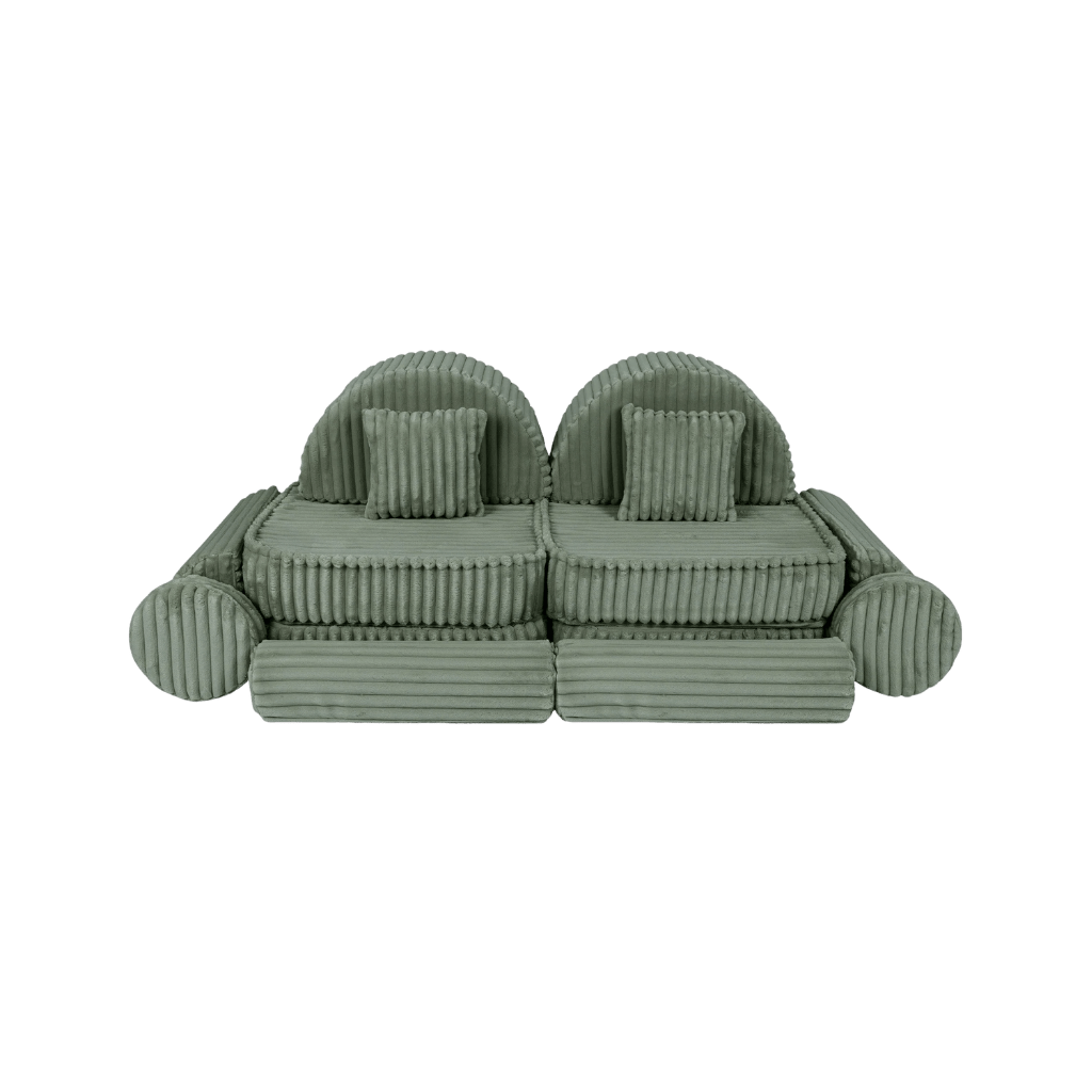 Medium Modular Sofa for Kids - Churros Sage Green en | Decoração Tinitto – Fabrication européenne