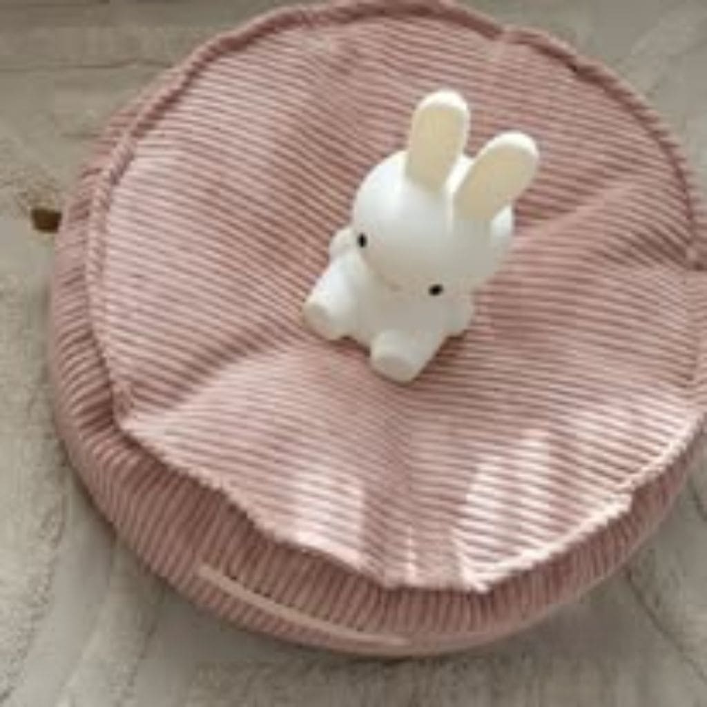 Pouf Enfant Rond MeowBaby® – Confort Velours Côtelé Brick