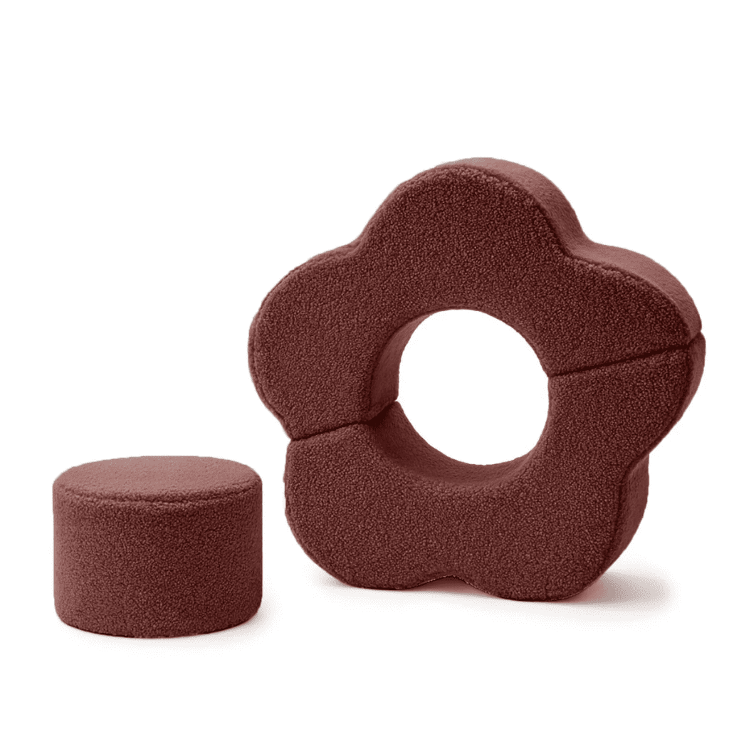 Mon Premier Parcours Fleuri – Jeu de Construction en Mousse Montessori en Dark Brown | Motricidade Tinitto – Fabrication européenne