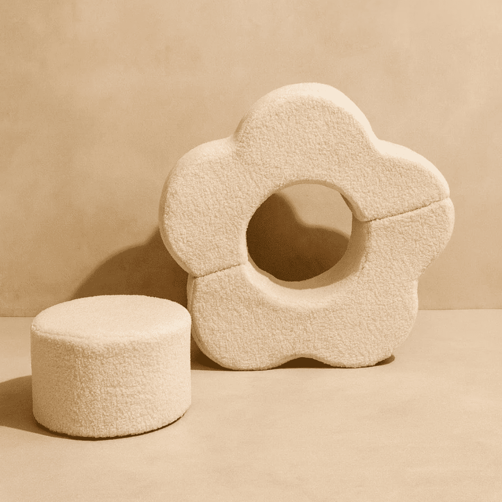 Mon Premier Parcours Fleuri – Jeu de Construction en Mousse Montessori en LightGray | Motricidade Tinitto – Fabrication européenne