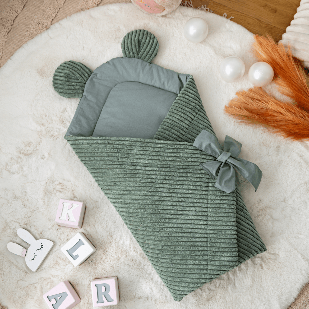 Nid d'Emmaillotage à Nouer Premium - Vert olive en | Conforto Tinitto – Fabrication européenne