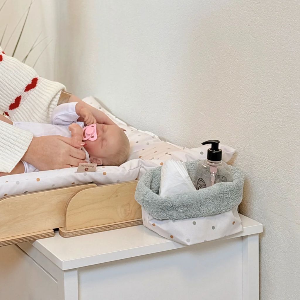 Panier de Rangement pour Table à Langer Bébé en Dots | Clothing & Accessories Tinitto – Fabrication européenne