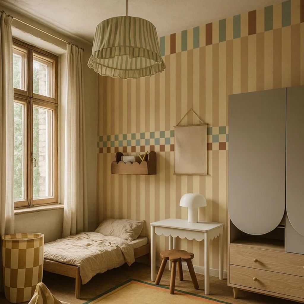 Papier Peint Vintage à Rayures – Couleurs Rétro Nostalgiques en | furniture Tinitto – Fabrication européenne