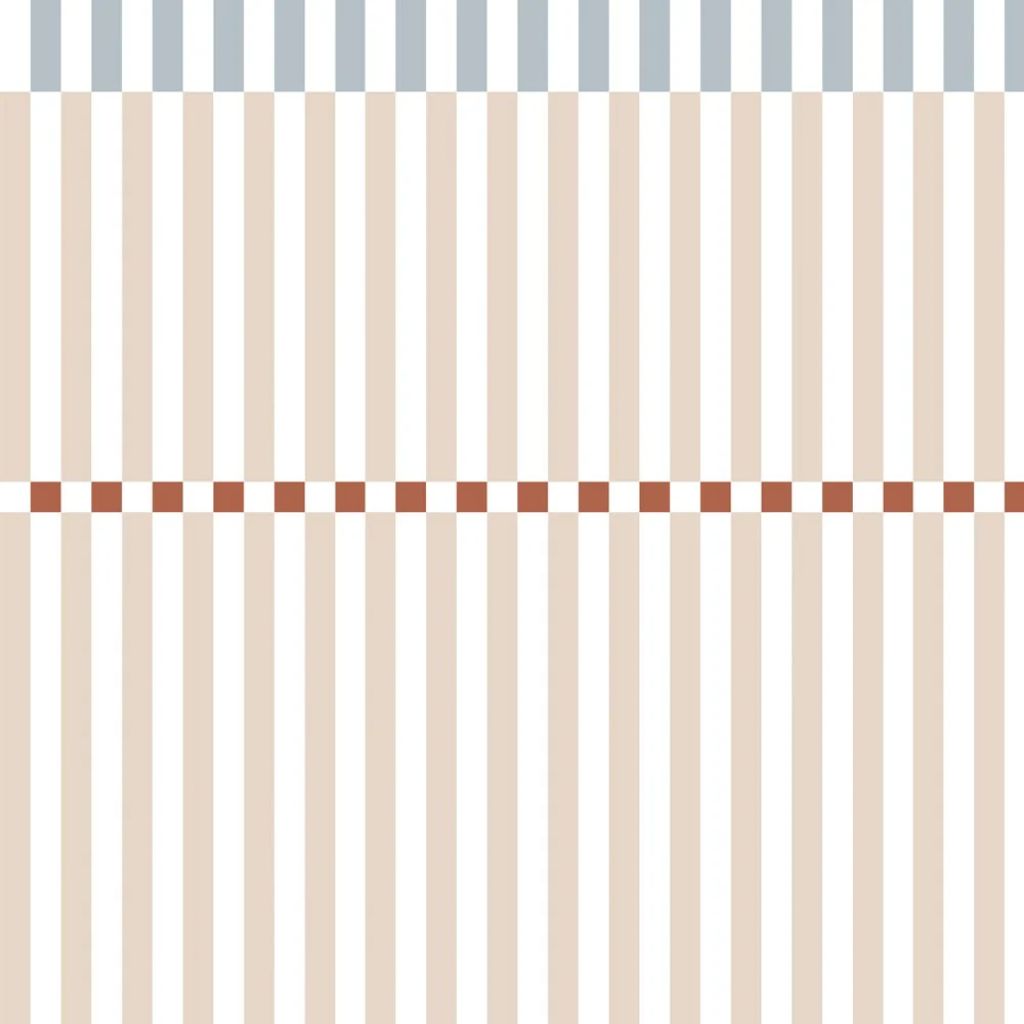 Papier Peint Rayé Vintage Bleu et Beige