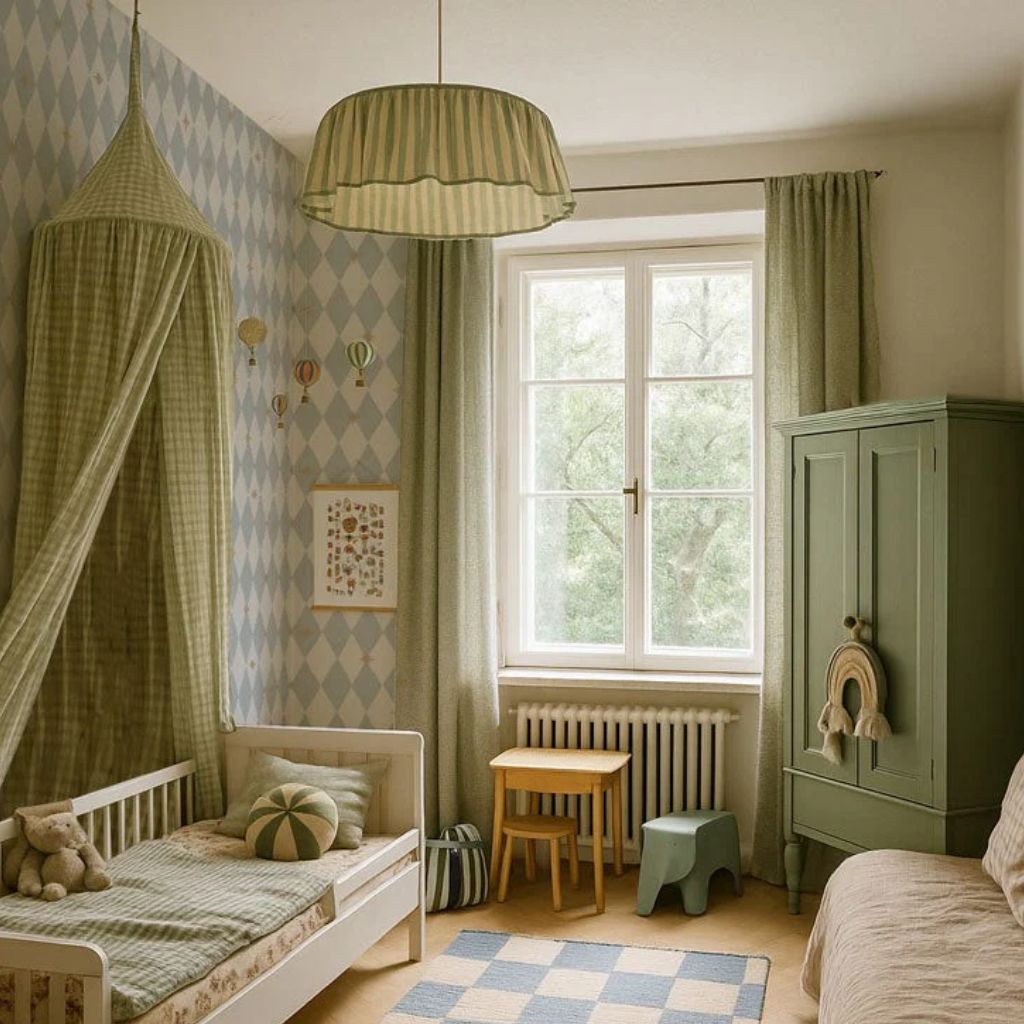 Papier Peint Motifs Losanges et Étoiles – Design Français Chic