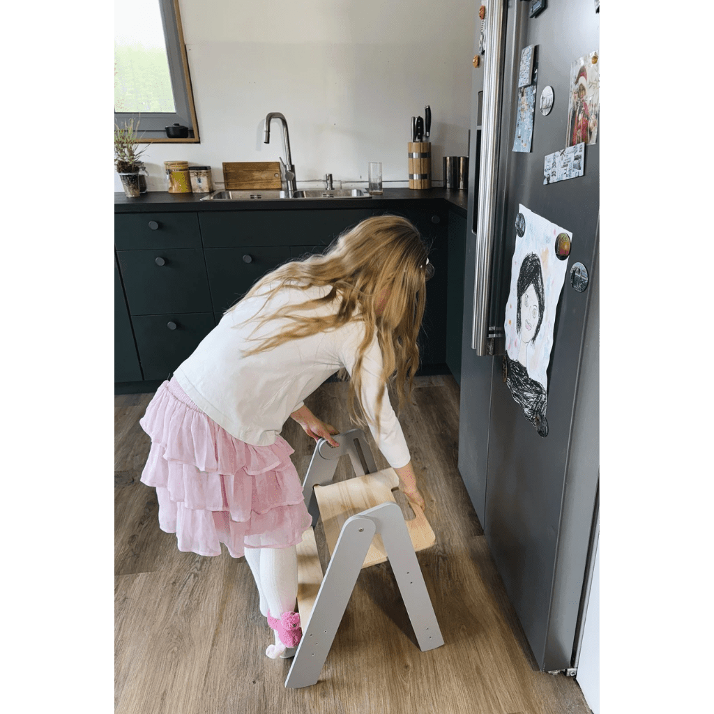 Petit Marchepied Enfant en Bois en Bois Naturel | Motricidade Tinitto – Fabrication européenne